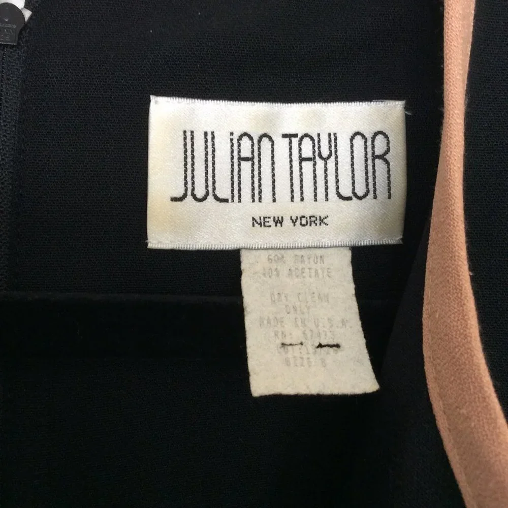 Julian Taylor Vintage Career Dress Black & Animal Print Size 8 - Picture 7 of 7